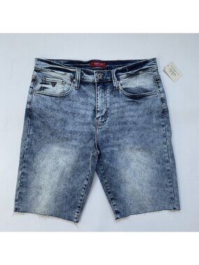 Guess Men's Slim  Denim Shorts Super Stretch Blue Dye Wash Size 34